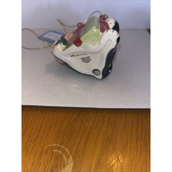 Whimsiclay by Amy Lacombe "Noel" Ornament 10810 2008 Kitty With Gift Boxes - Picture 7 of 7